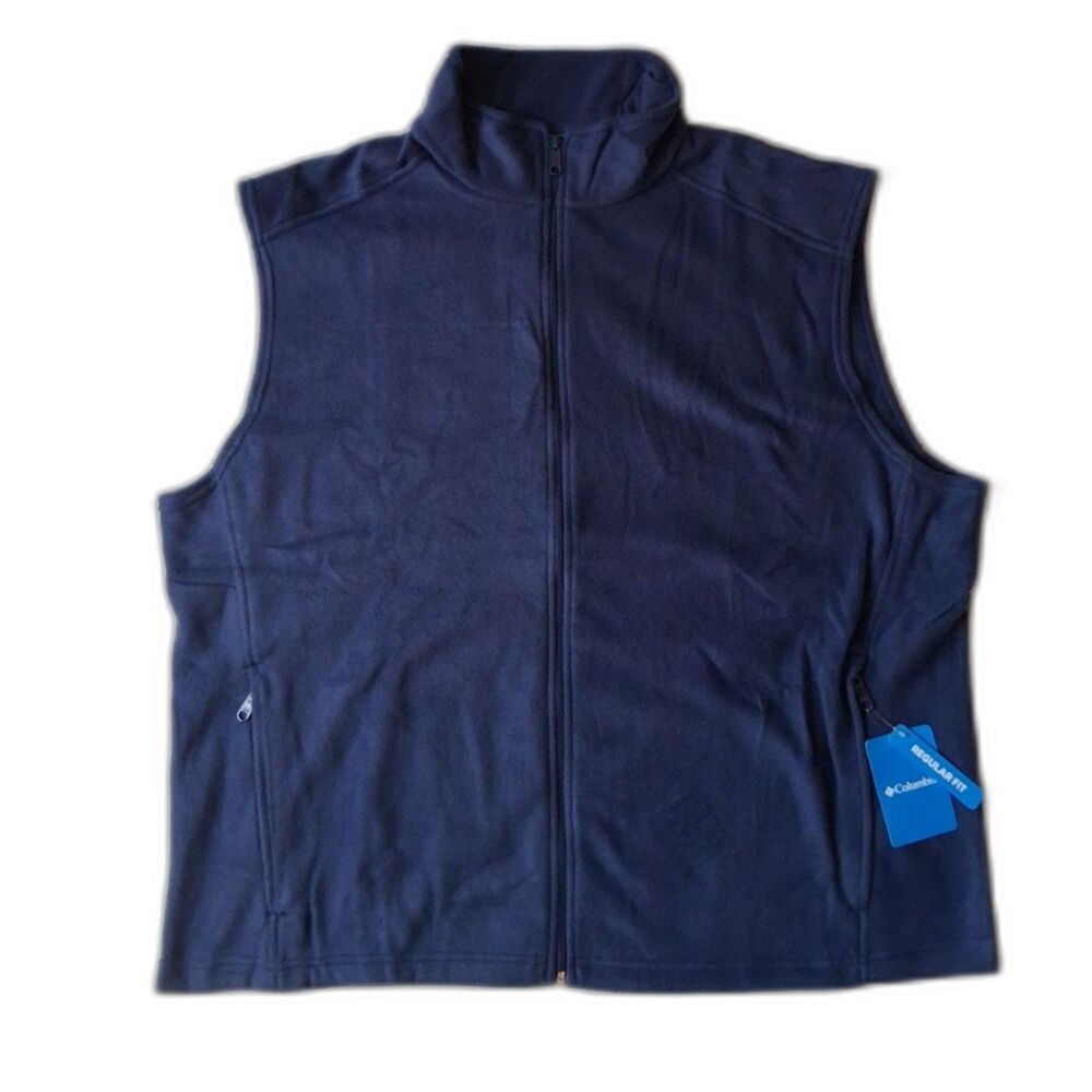 Columbia Collegiate Navy Regular Fit Steens Mountain Fleece Vest Men's Size XXL